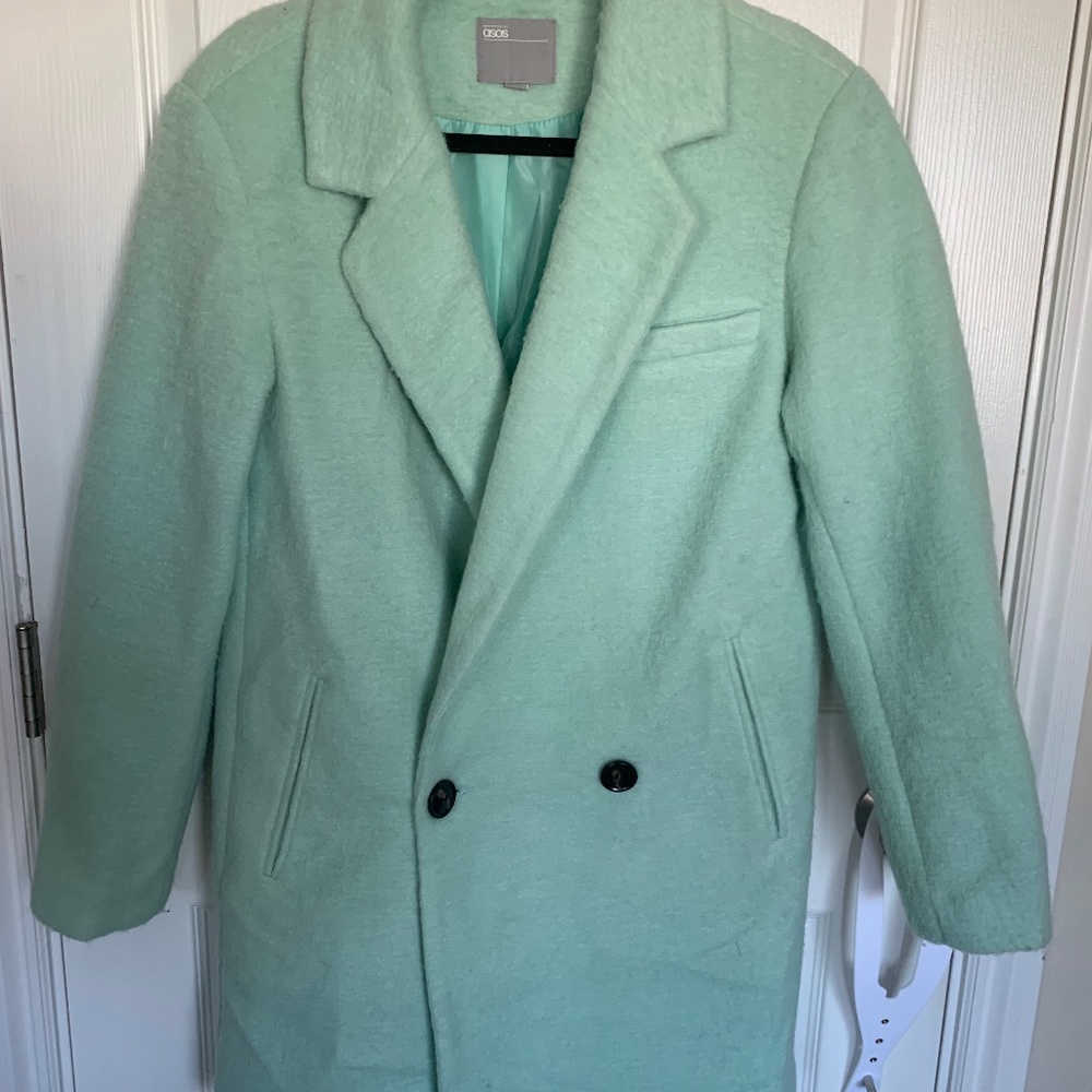 Fuzzy Mint Green Coat